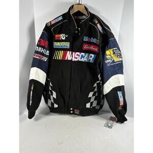 NWT NASCAR Racing Jacket Mens Large ISC JH Design Mobil 1 3M Moog Edelbrock